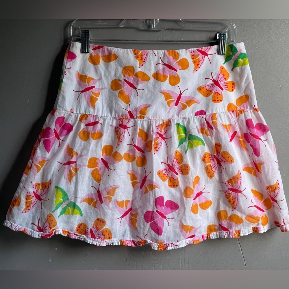 LILLY PULITZER Sz 2 Butterfly Derby Print Triple Crown Tossed Nikita Skirt Beach